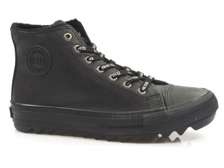 Czarne trampki ocieplane botki Big Star EE274110