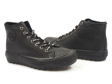 Czarne trampki ocieplane botki Big Star EE274110