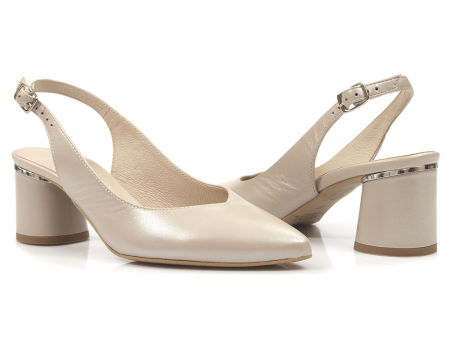 Perłowe czółenka sandały Kotyl 0567