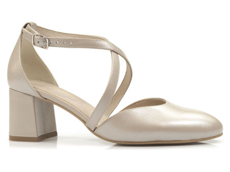 Perłowe czółenka półbuty Kotyl 0663