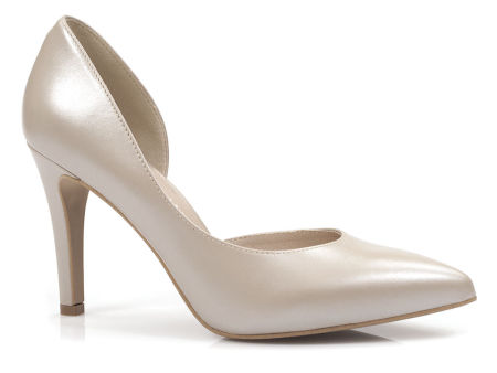 Perłowe czółenka szpilki Kotyl 7303