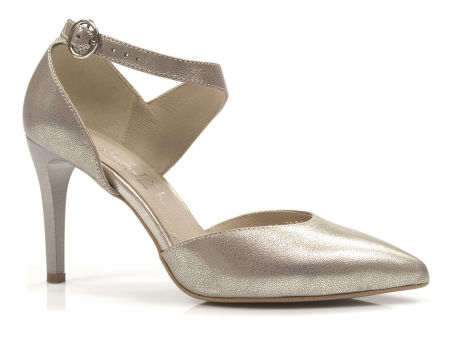 Złote czółenka szpilki Kotyl 7289