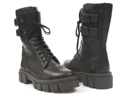 Czarne botki damskie Dolce Pietro 4113