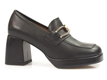 Czarne półbuty na platformie Karino 4252