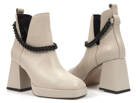 Botki na platformie i obcasie Karino 4455 beż