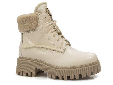 Białe trzewiki z futerkiem Lemar 60374