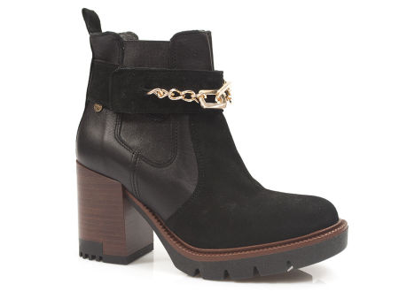 Czarne botki na obcasie Maciejka 05781-01