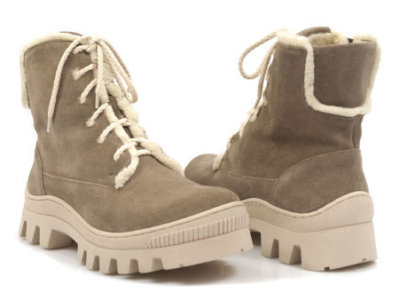 Trzewiki z wełnianym kożuszkiem Lemar 60339 beż