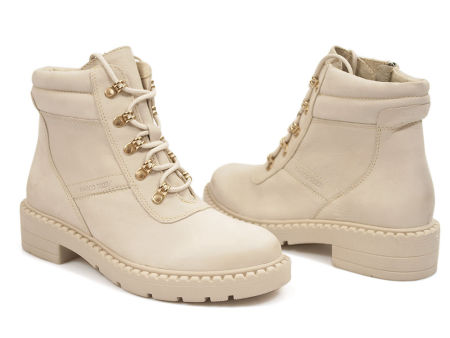Beżowe botki trzewiki Marco Tozzi 25202