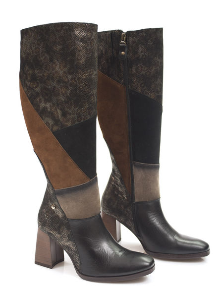 Czarno- brązowe kozaki Maciejka 05240-02