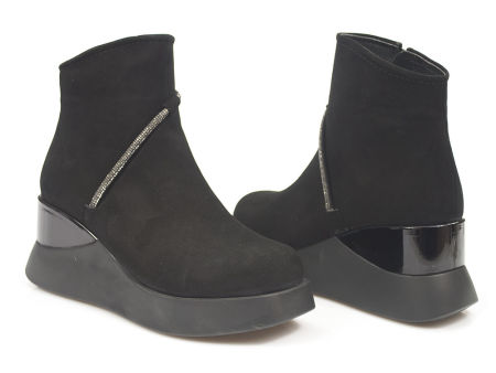 Czarne botki z cyrkoniami Venezia 2281358