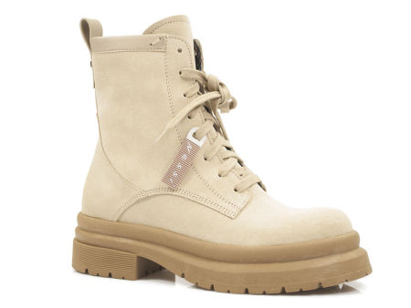 Botki trzewiki Nessi 22374 beż welur