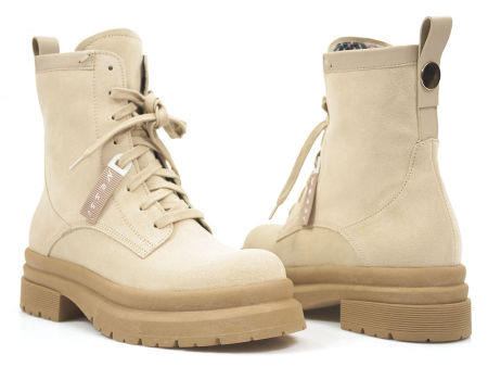 Botki trzewiki Nessi 22374 beż welur