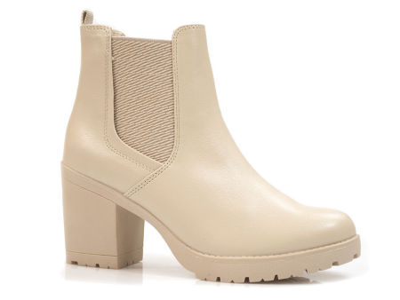 Beżowe botki na obcasie Marco Tozzi 25414