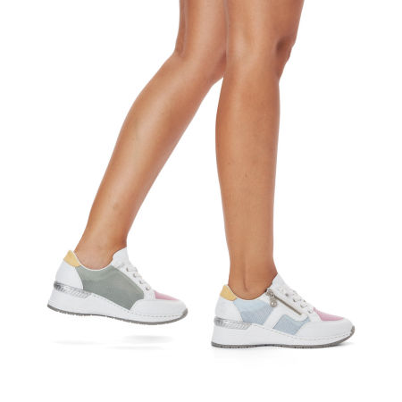 Białe półbuty Rieker N4359-90