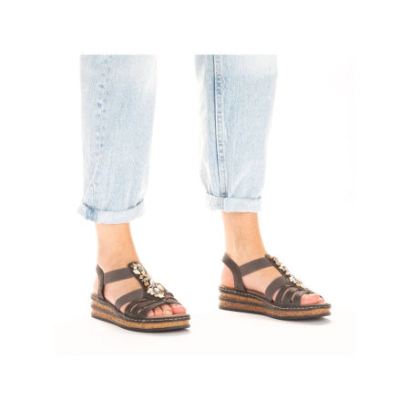 Sandały z muszelkami Rieker 62949-45 szare