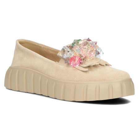 Beżowe półbuty skórzane Filippo DP4593