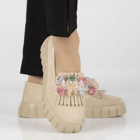 Beżowe półbuty skórzane Filippo DP4593