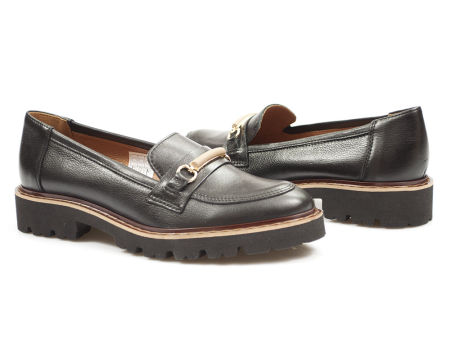 Czarne półbuty mokasyny Gamis 7075