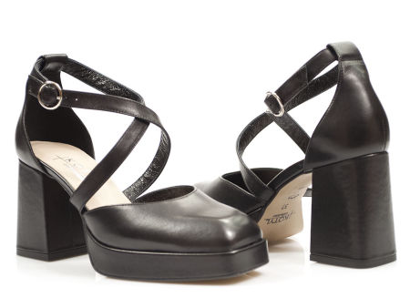 Czarne półbuty czółenka Kotyl 1109