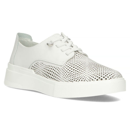 Białe ażurowe półbuty Filippo DP4405