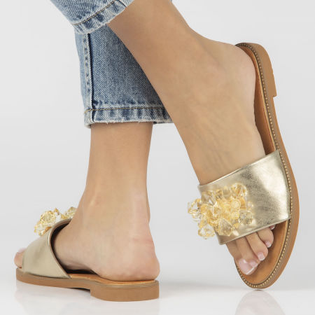 Złote klapki Filippo DK4624