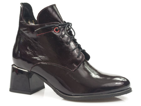 Lakierowane botki Lemar 60361 bordo