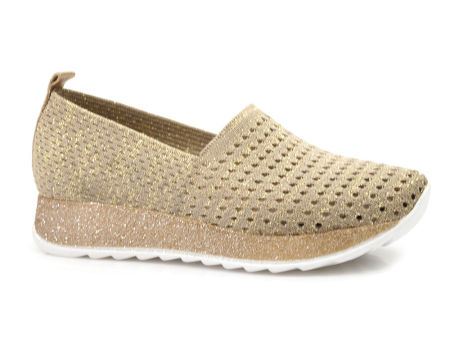 Złote ażurowe półbuty damskie Venezia 753