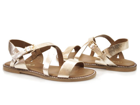 Złote sandały rzymianki Venezia MRZ10903
