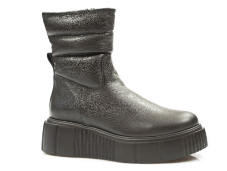 Czarne botki na platformie Lemar 60416