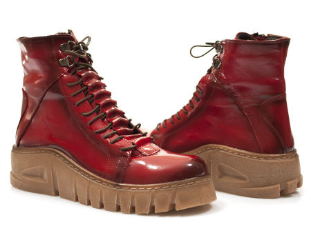 Czerwone lakierowane botki trzewiki Venezia G2351470K22 red