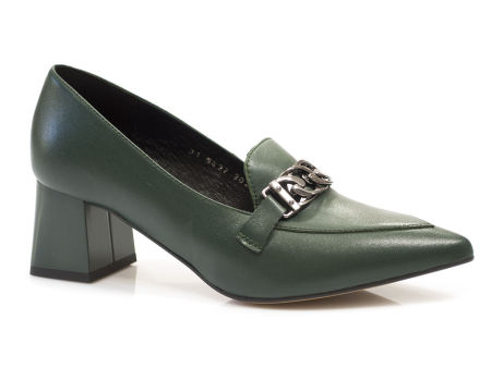 Zielone półbuty czółenka Kotyl 5437