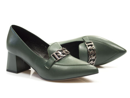Zielone półbuty czółenka Kotyl 5437