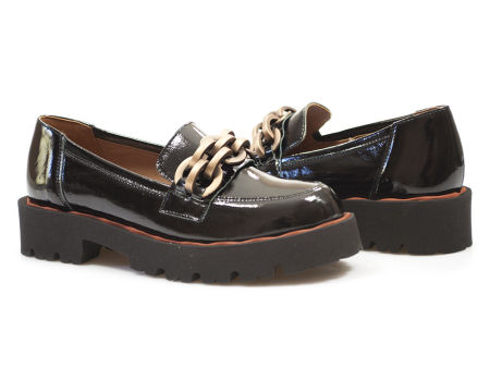 Czarne półbuty mokasyny Gamis 7303