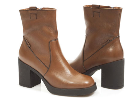 Botki na obcasie Nessi 23511 koniak