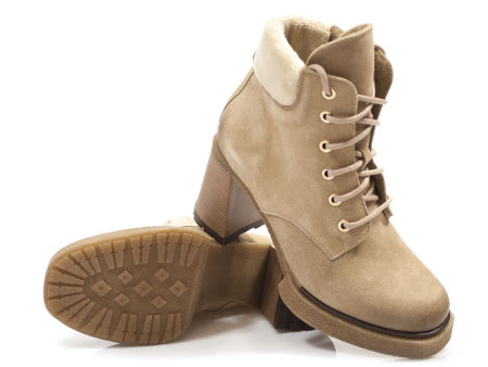 Beżowe botki damskie Lemar 60441