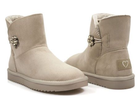 Beżowe śniegowce botki Marco Tozzi 26483