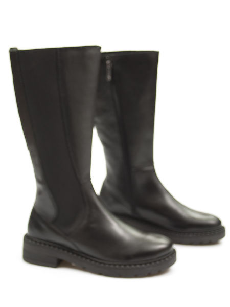 Czarne skórzane kozaki Marco Tozzi 25604