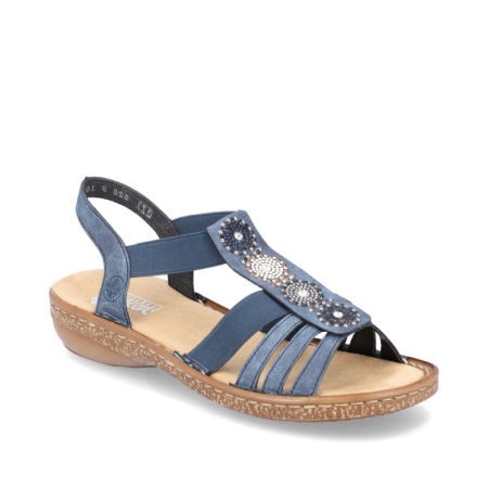 sandały Rieker 628G9-16 niebieskie