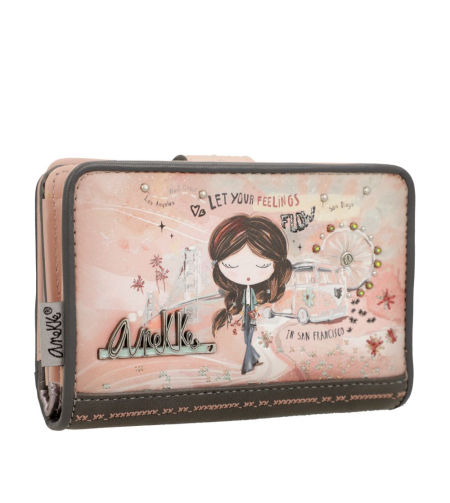 Średni portfel Anekke 38829-902 Peace & Love Pink