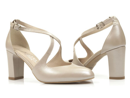 czółenka do ślubu tańca Kotyl 7080 perła beż