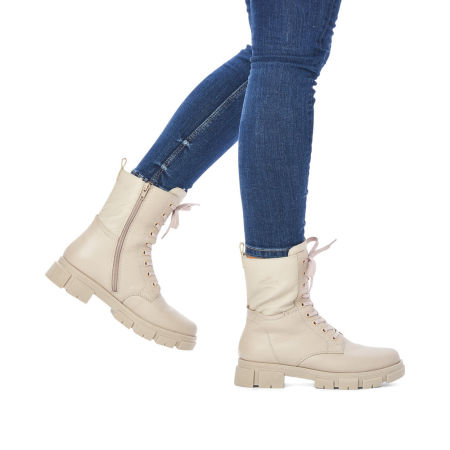 Beżowe Trzewiki botki Rieker Y7116-60