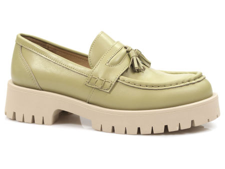 Zielone półbuty na platformie Nessi 21079