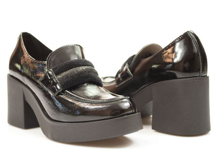 Czarne półbuty na platformie Lemar 20151