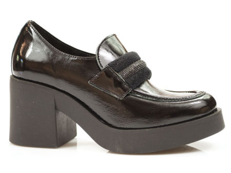 Czarne półbuty na platformie Lemar 20151