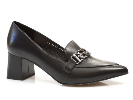 Czarne półbuty czółenka Kotyl 5437