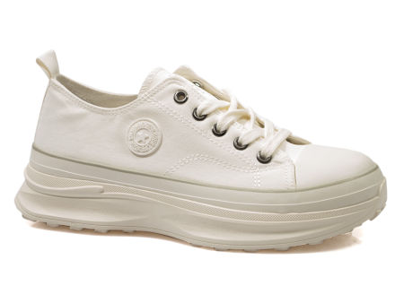 Białe trampki na platformie Big Star NN274126