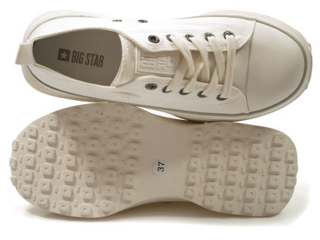Białe trampki na platformie Big Star NN274126