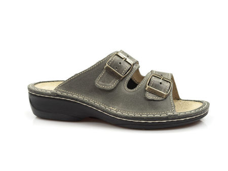 Szare obuwie zdrowotne klapki OrtoMed 3718