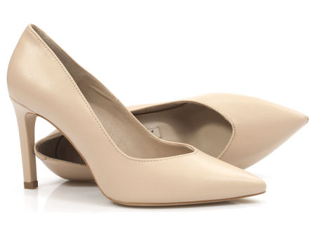 Beżowe czółenka szpilki Bravo Moda 1947